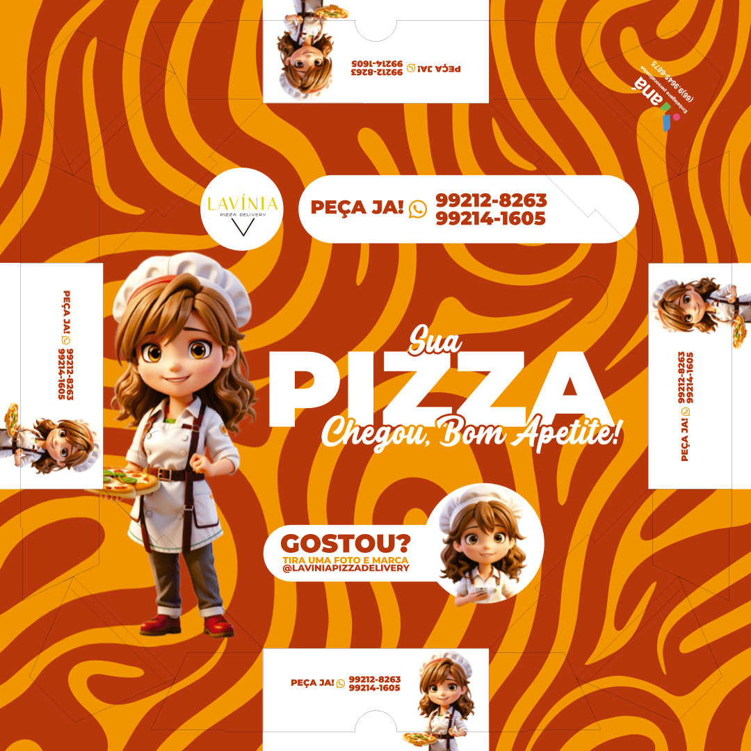 Layout de embalagem personalizada — Lavínia Pizza Delivery